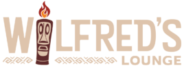 Wilfred's Lounge logo in reversed colors