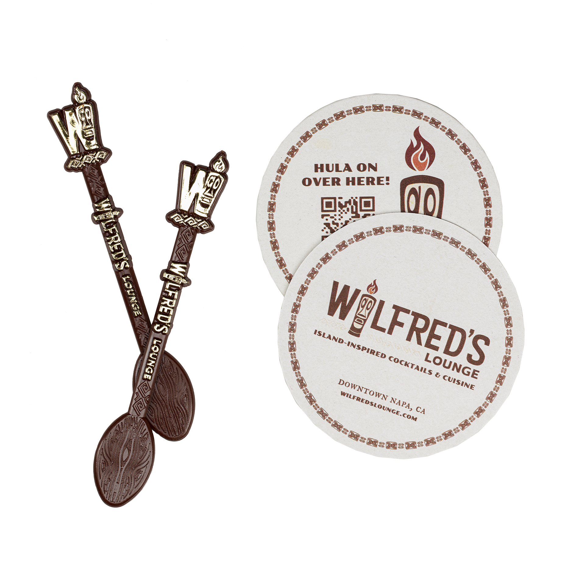 Wilfred's Lounge Coaster & Swizzle Stick Set