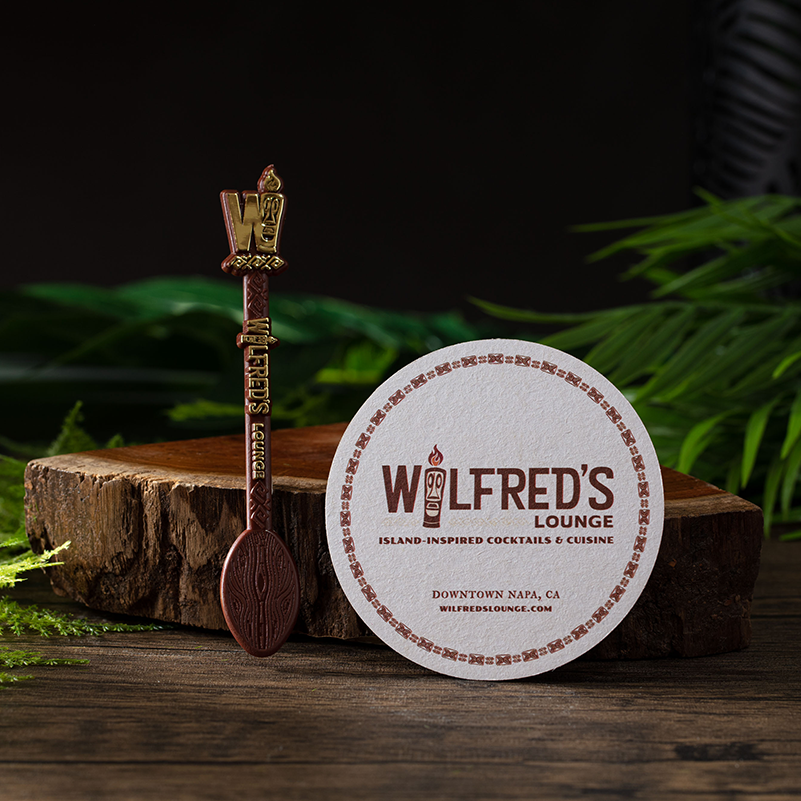 Wilfred's Lounge Coaster & Swizzle Stick Set